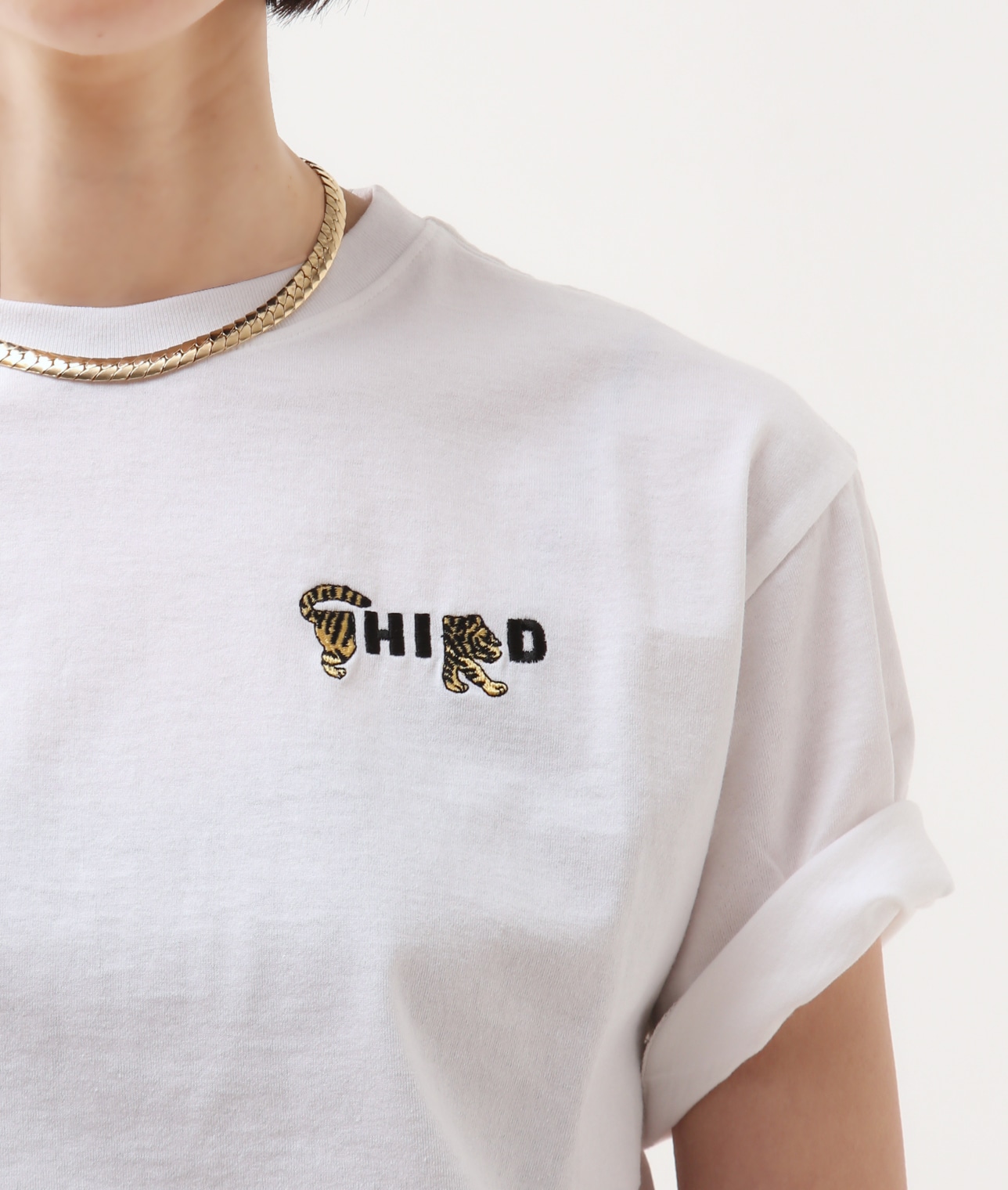 ”THIRD” Tigerロゴ刺繍Tシャツ 詳細画像 ホワイト 5