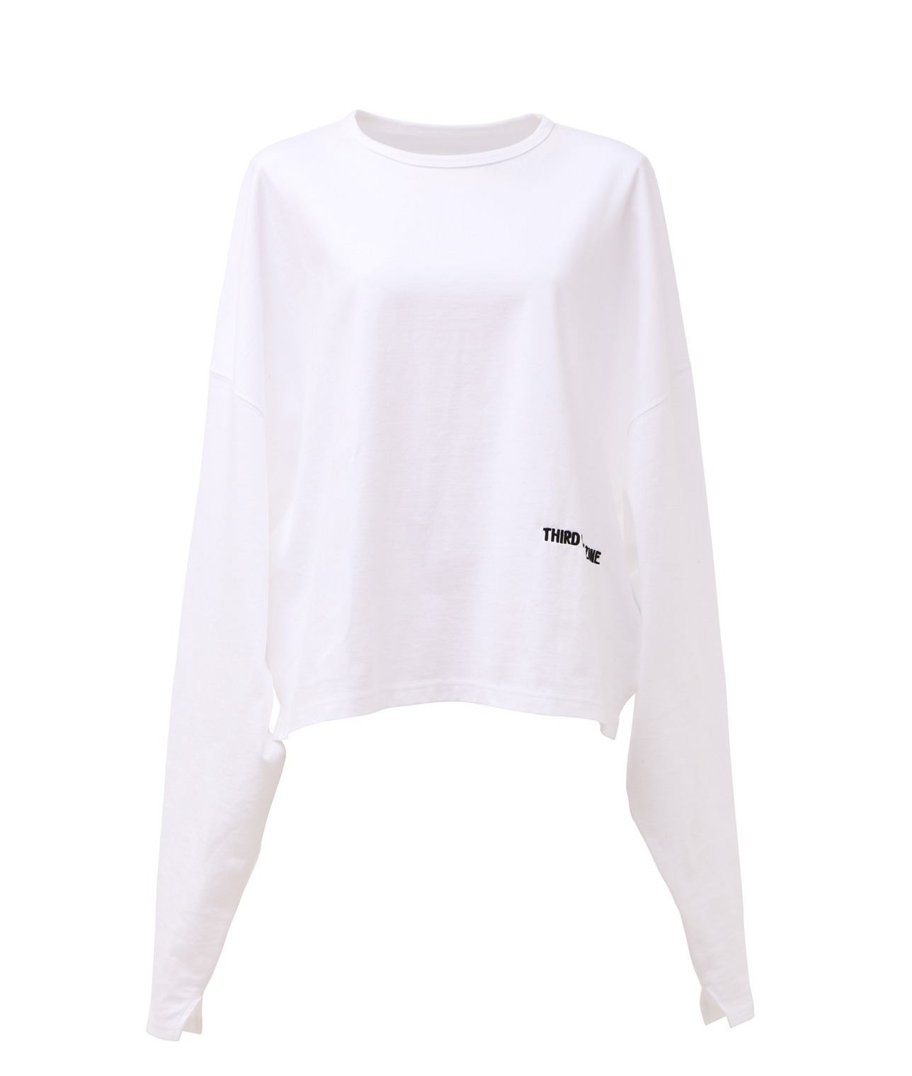 【コラボ】THIRD MAGAZINE×mikomoriロゴ刺繍ロングTシャツ 詳細画像 ホワイト 1