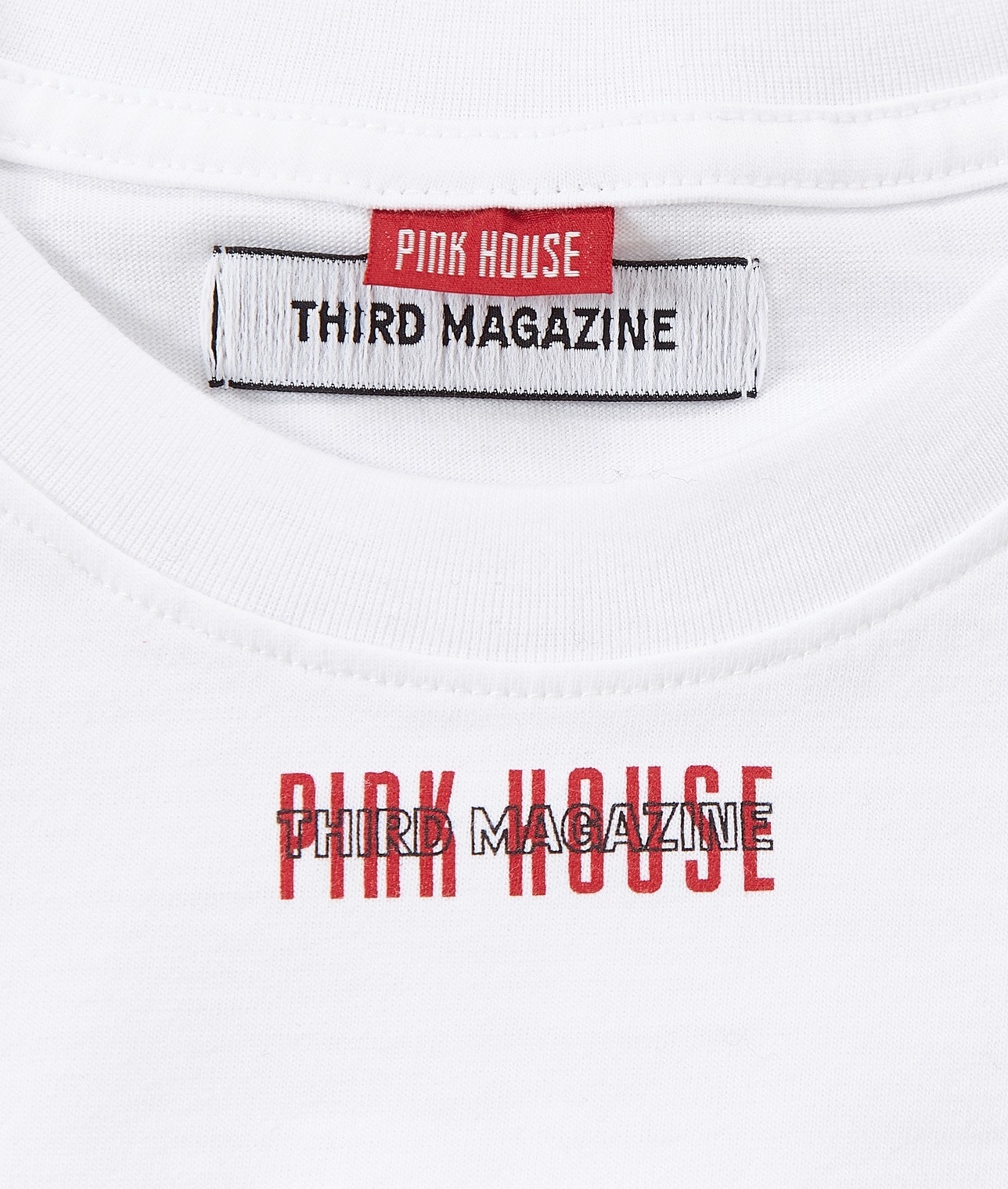 【予約】【別注】THIRD MAGAZINE×PINK HOUSE　WロゴTシャツ 詳細画像 ホワイト 4
