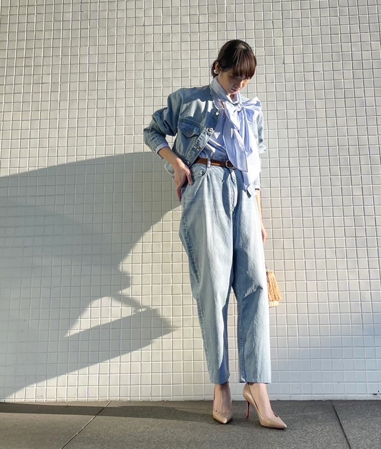12OZムラ糸デニムパンツ 詳細画像 ブリーチ 12