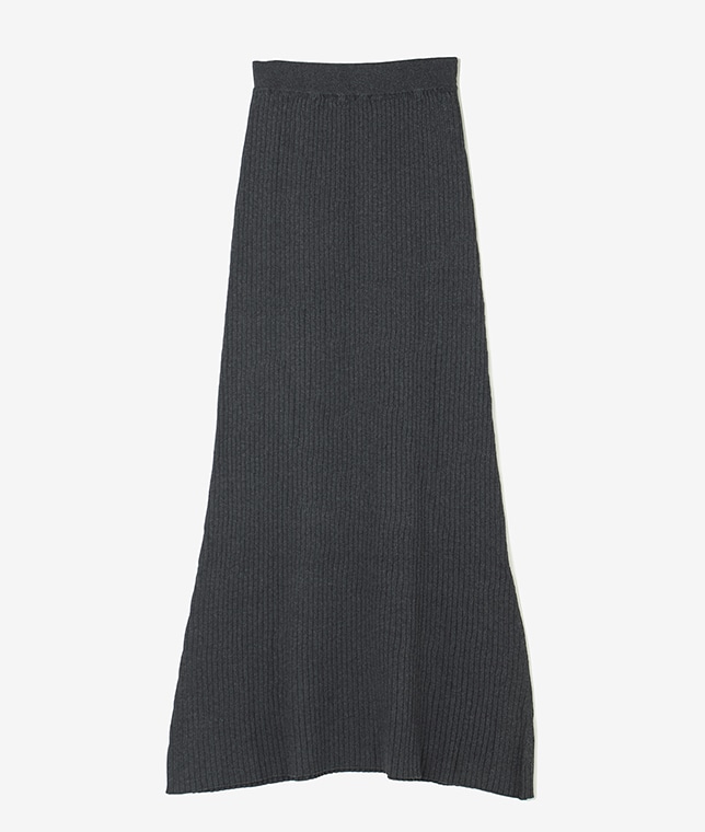 カシミヤ混リブニットスカート