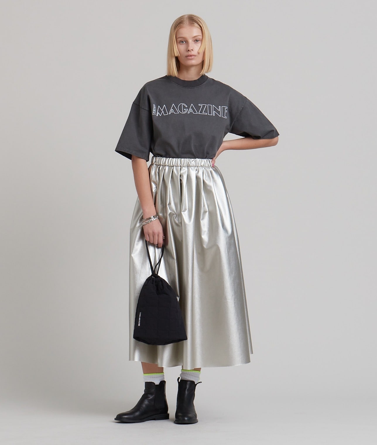 ピグメントロゴTシャツ 詳細画像 チャコールグレー 1
