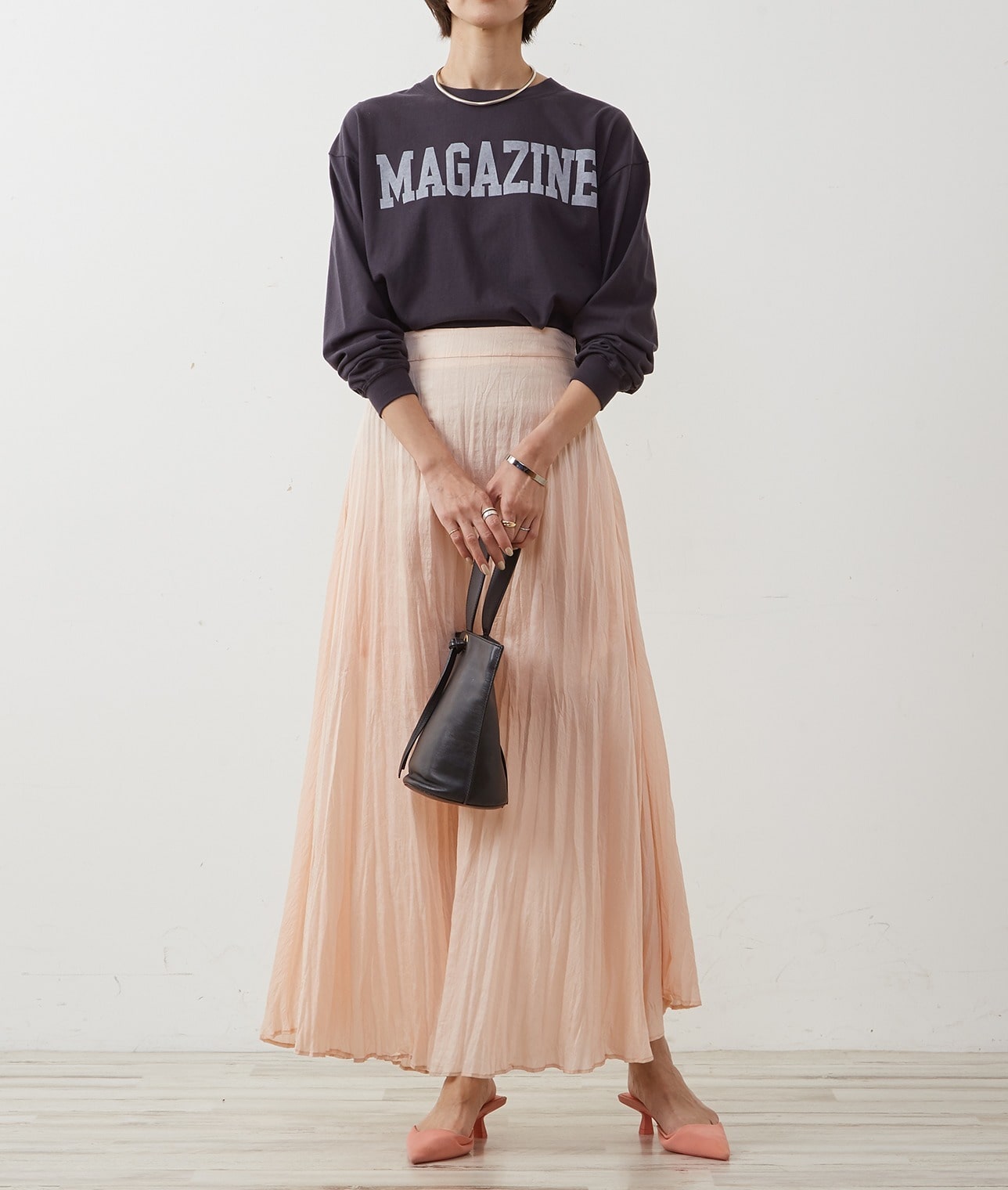 ロゴロングスリーブTシャツ 詳細画像 チャコールグレー 1