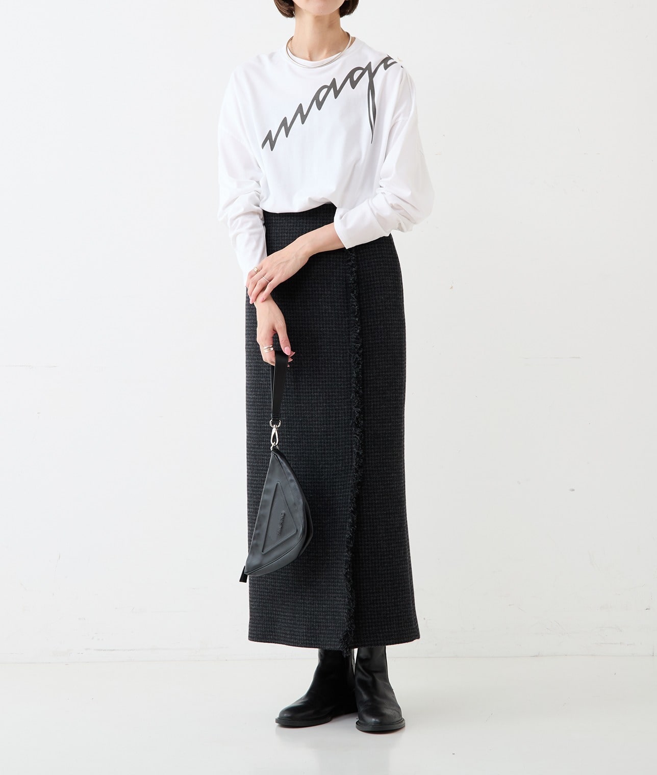 magazineロングスリーブTシャツ 詳細画像 ホワイト　 8