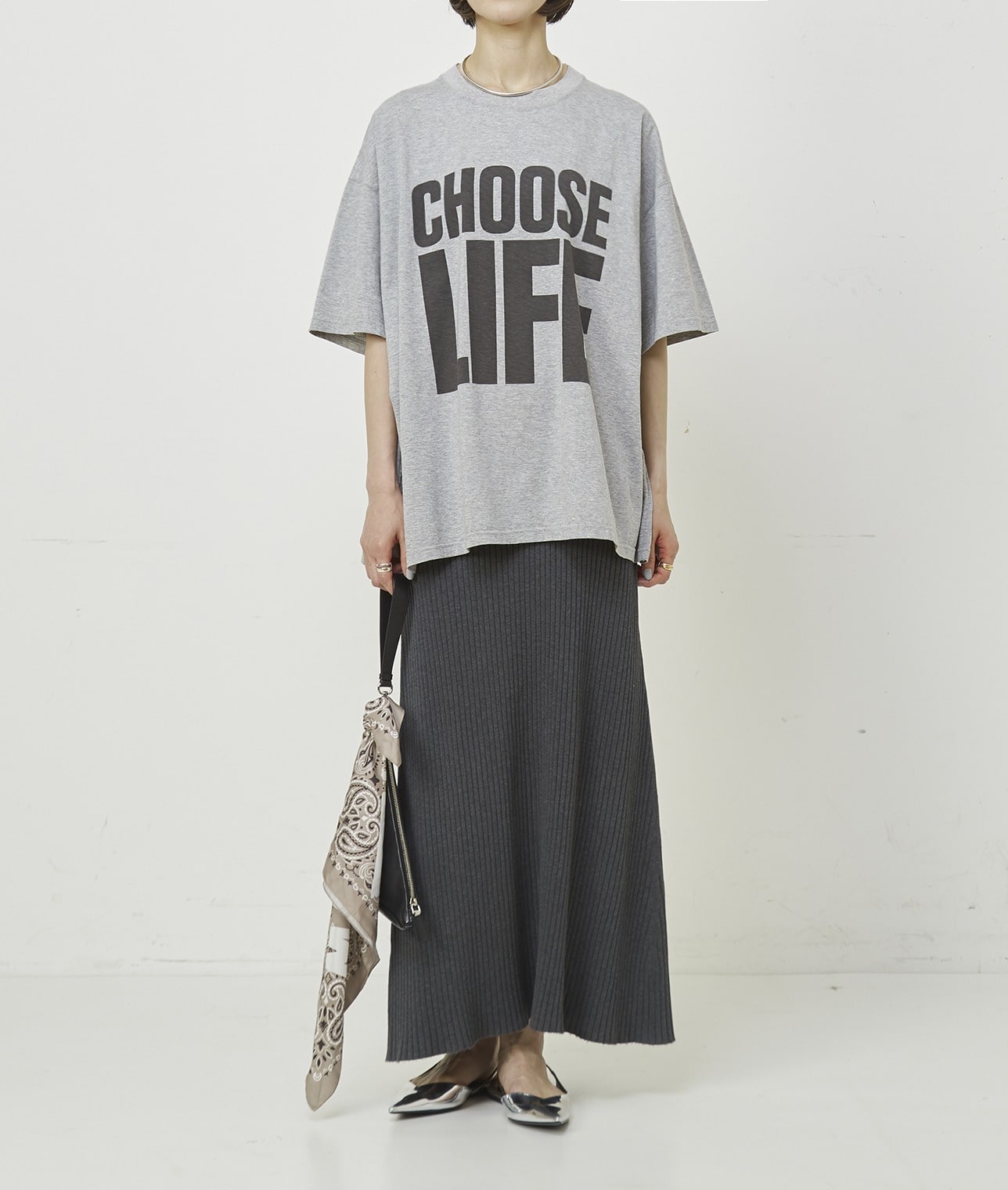【別注】KATHARINE HAMNETT×THIRD MAGAZINE×mikomori別注Tシャツ　CHOOSE LIFE”SLOGAN H/S TEE 詳細画像 ホワイト 4
