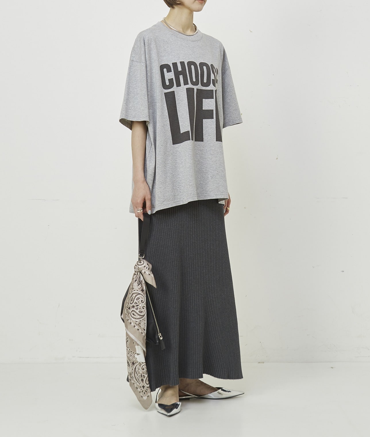 【別注】KATHARINE HAMNETT×THIRD MAGAZINE×mikomori別注Tシャツ　CHOOSE LIFE”SLOGAN H/S TEE 詳細画像 ホワイト 7