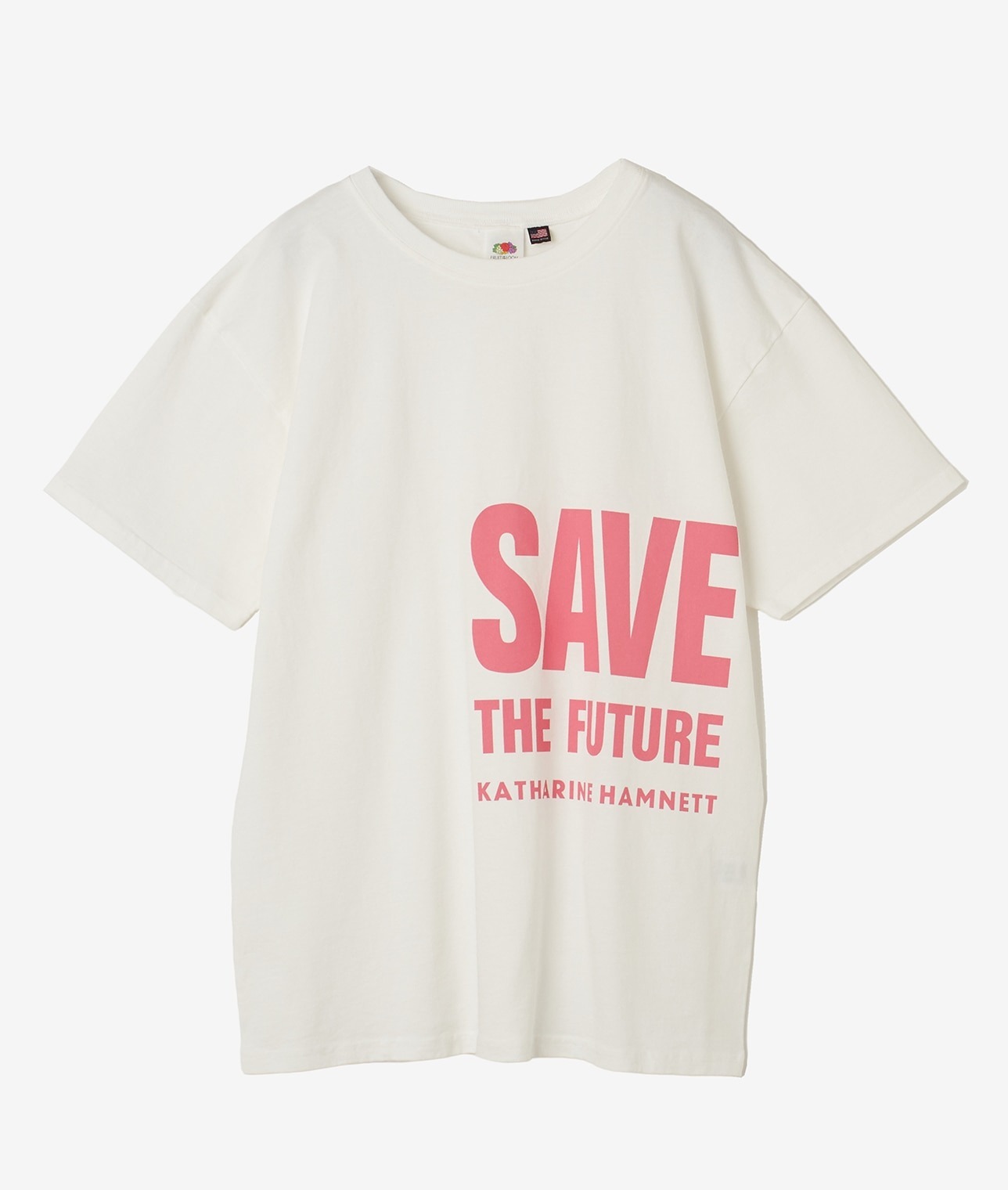 【KATHARINE HAMNETT×FRUIT OF THE LOOM】“SAVE THE FUTURE” Tshirt 詳細画像 ピンク 2