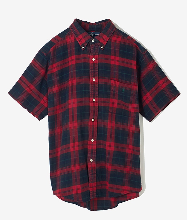 USED/RALPH LAUREN　ネルチェック　S/S　B.D.シャツ