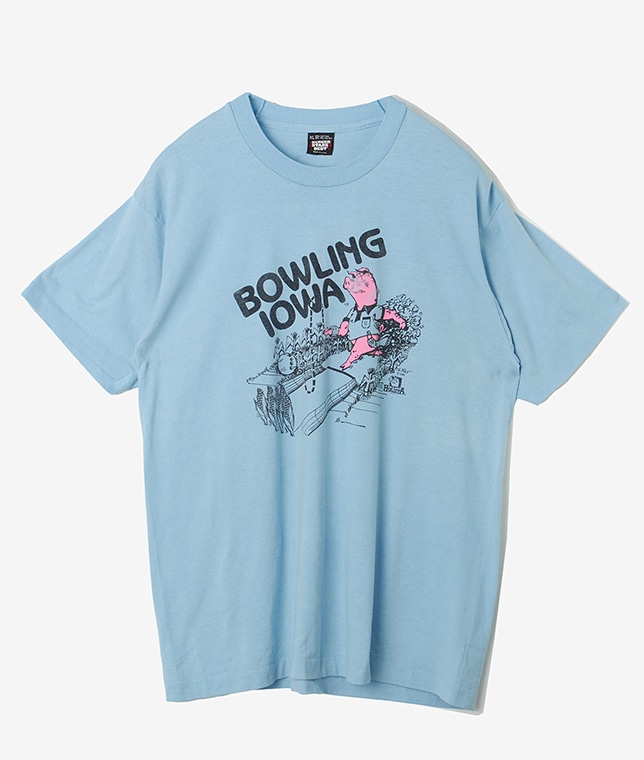 USED/BOWLING IOWAプリントTシャツ