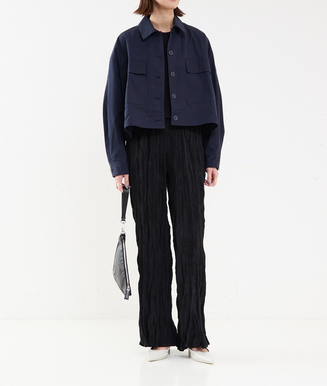 cus/コットンリネンボクシージャケット 詳細画像 NAVY 1