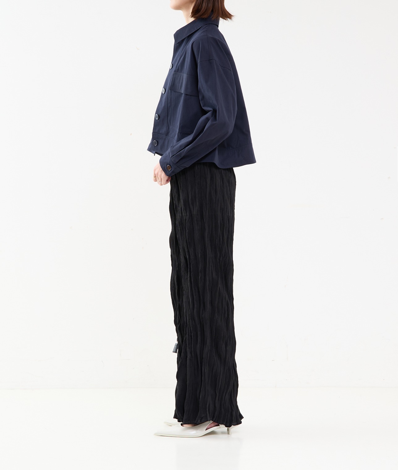 cus/コットンリネンボクシージャケット 詳細画像 NAVY 2