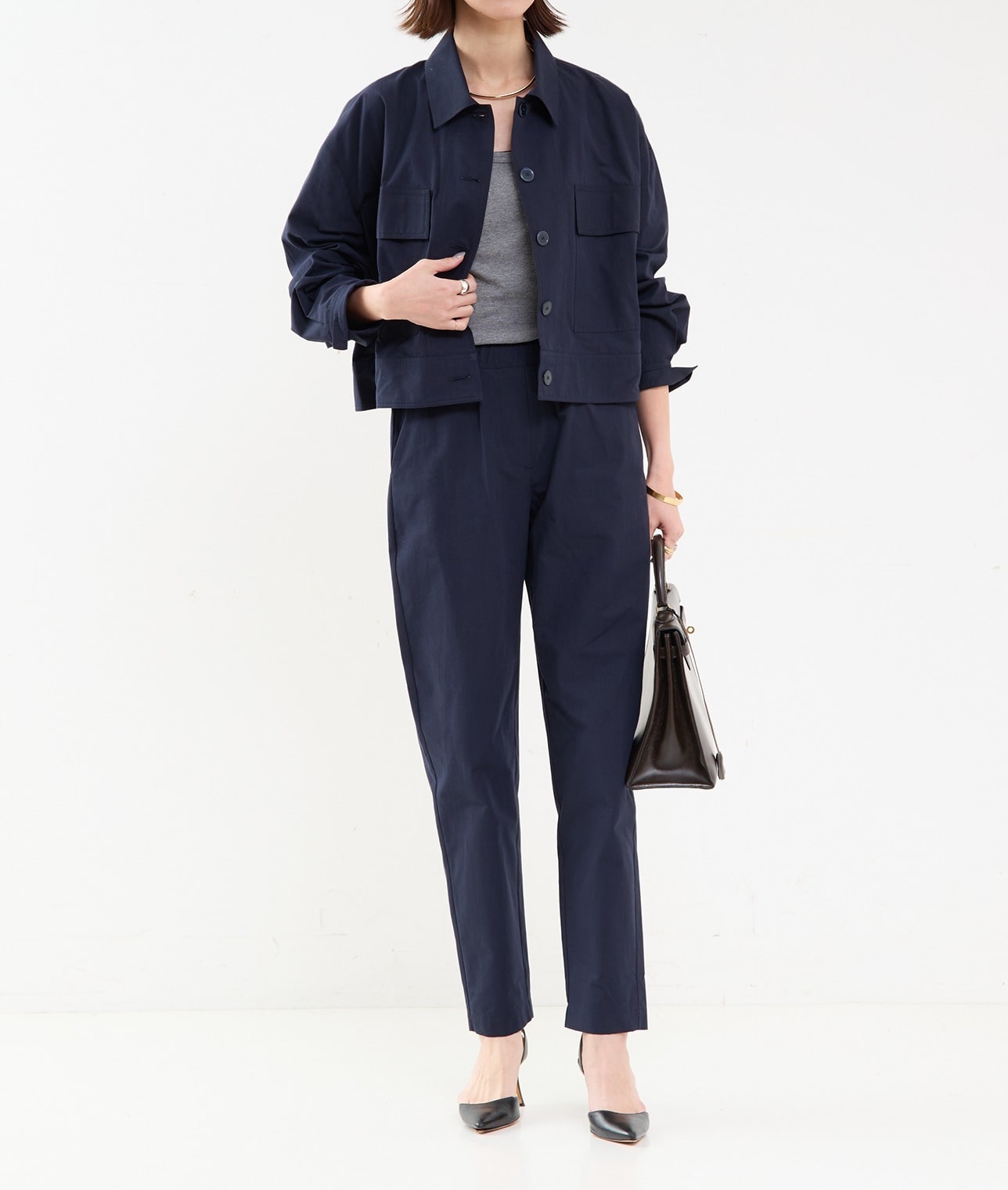 cus/コットンリネンボクシージャケット 詳細画像 NAVY 4