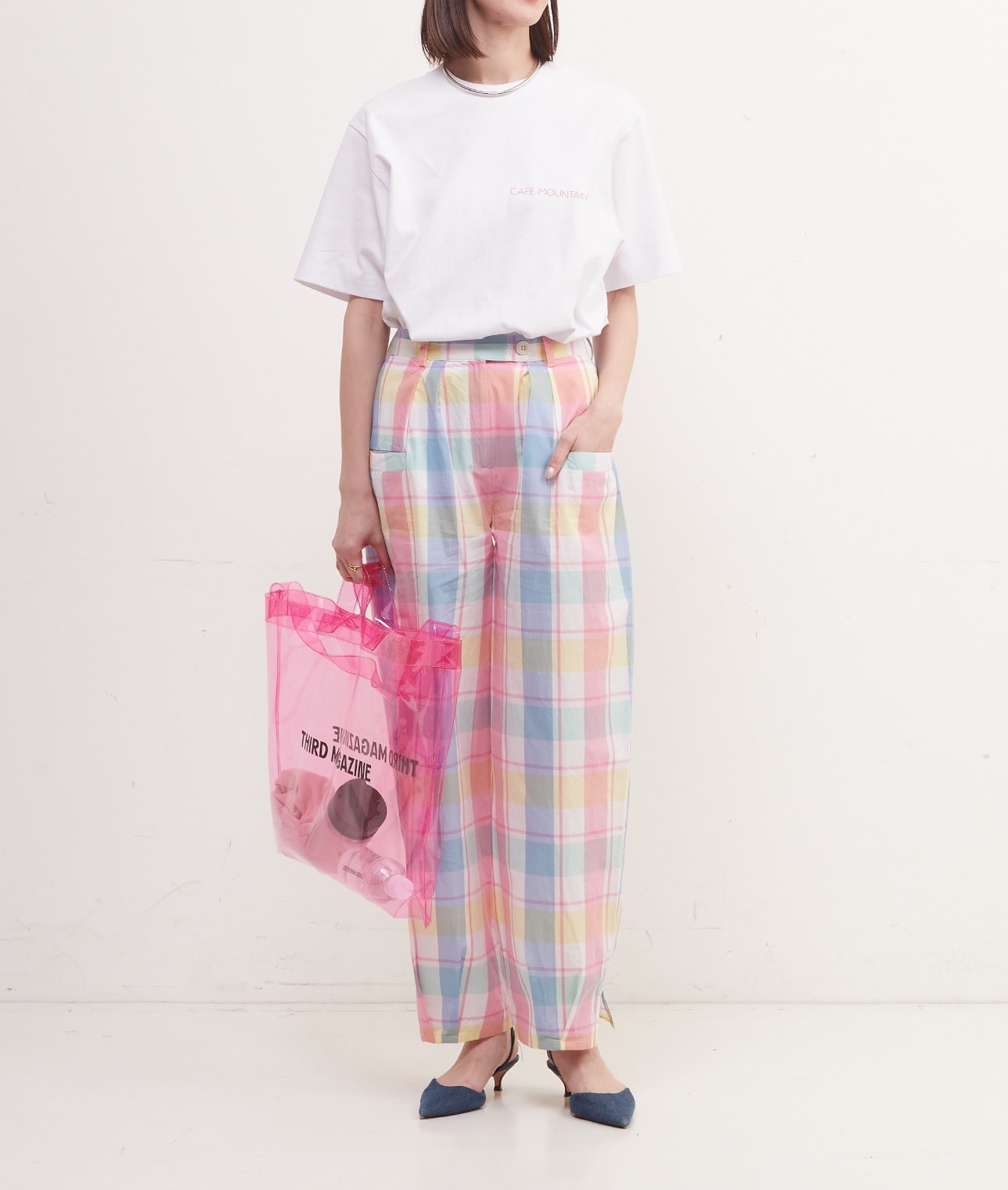 V.DE.VINSTER/チェックハイウエストパンツ 詳細画像 PINK,Multi 2
