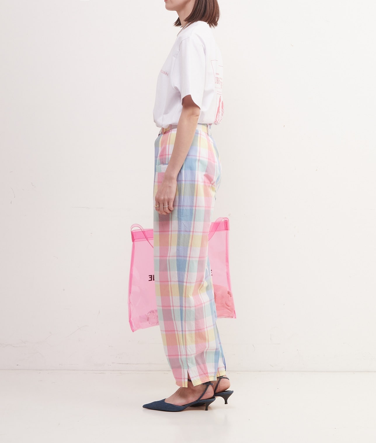 V.DE.VINSTER/チェックハイウエストパンツ 詳細画像 PINK,Multi 3