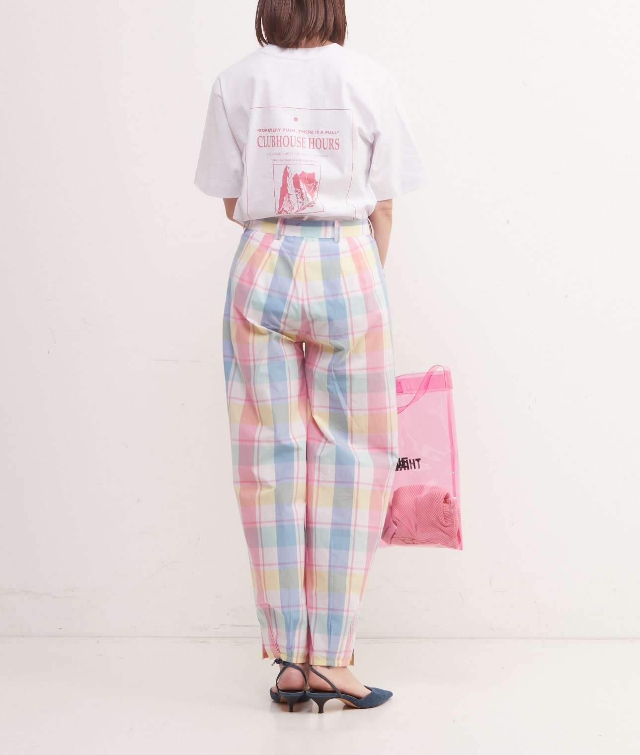 V.DE.VINSTER/チェックハイウエストパンツ 詳細画像 PINK,Multi 4