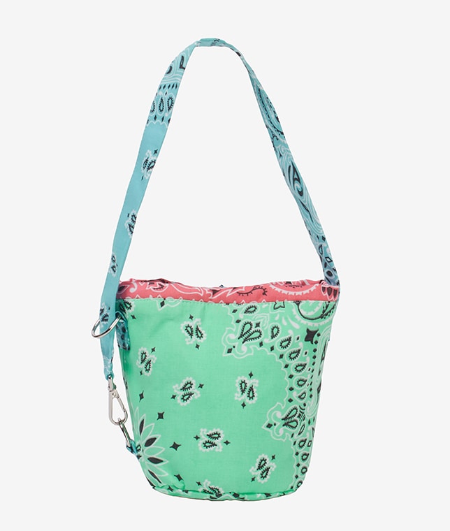 【別注】CALL IT BY YOUR NAME/キルトバケットバッグ[MINT×STRAWBERRY×PALE BLUE]