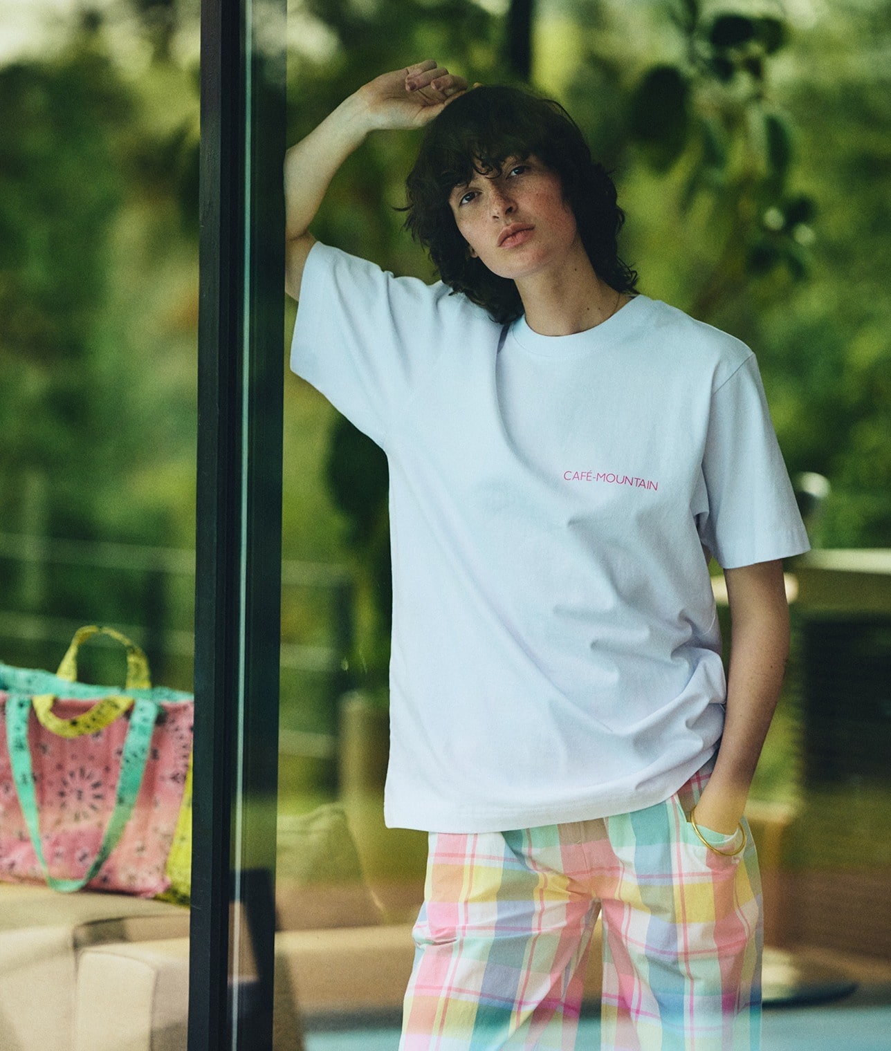 【別注】CAFE MOUNTAIN/クラブハウスTシャツ 詳細画像 NATURAL AND PINK 1