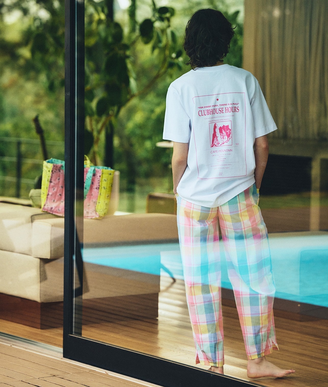 【別注】CAFE MOUNTAIN/クラブハウスTシャツ 詳細画像 NATURAL AND PINK 2