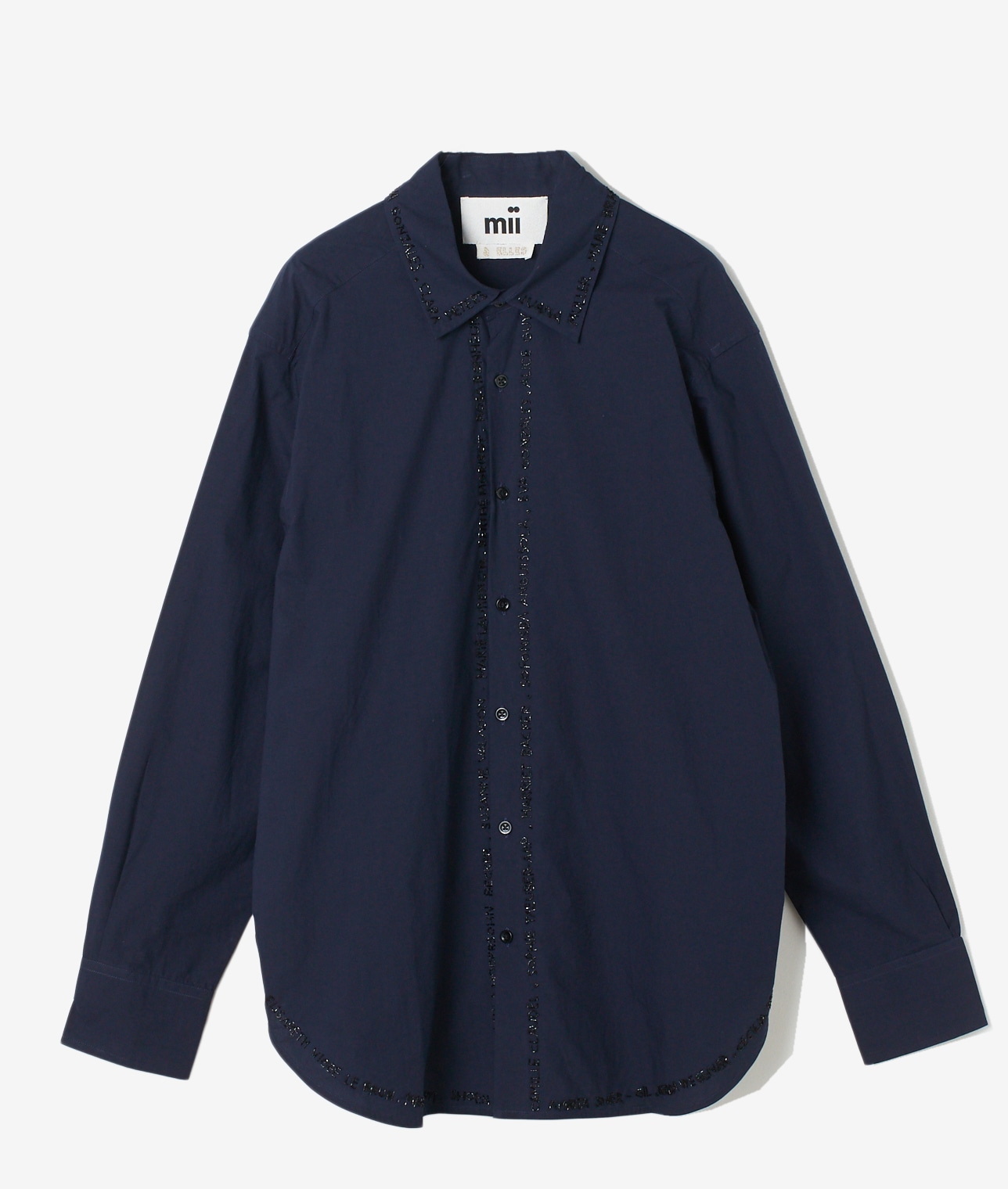 mii/ハンドエンブロイダリービーズカラーシャツ 詳細画像 NAVY 1