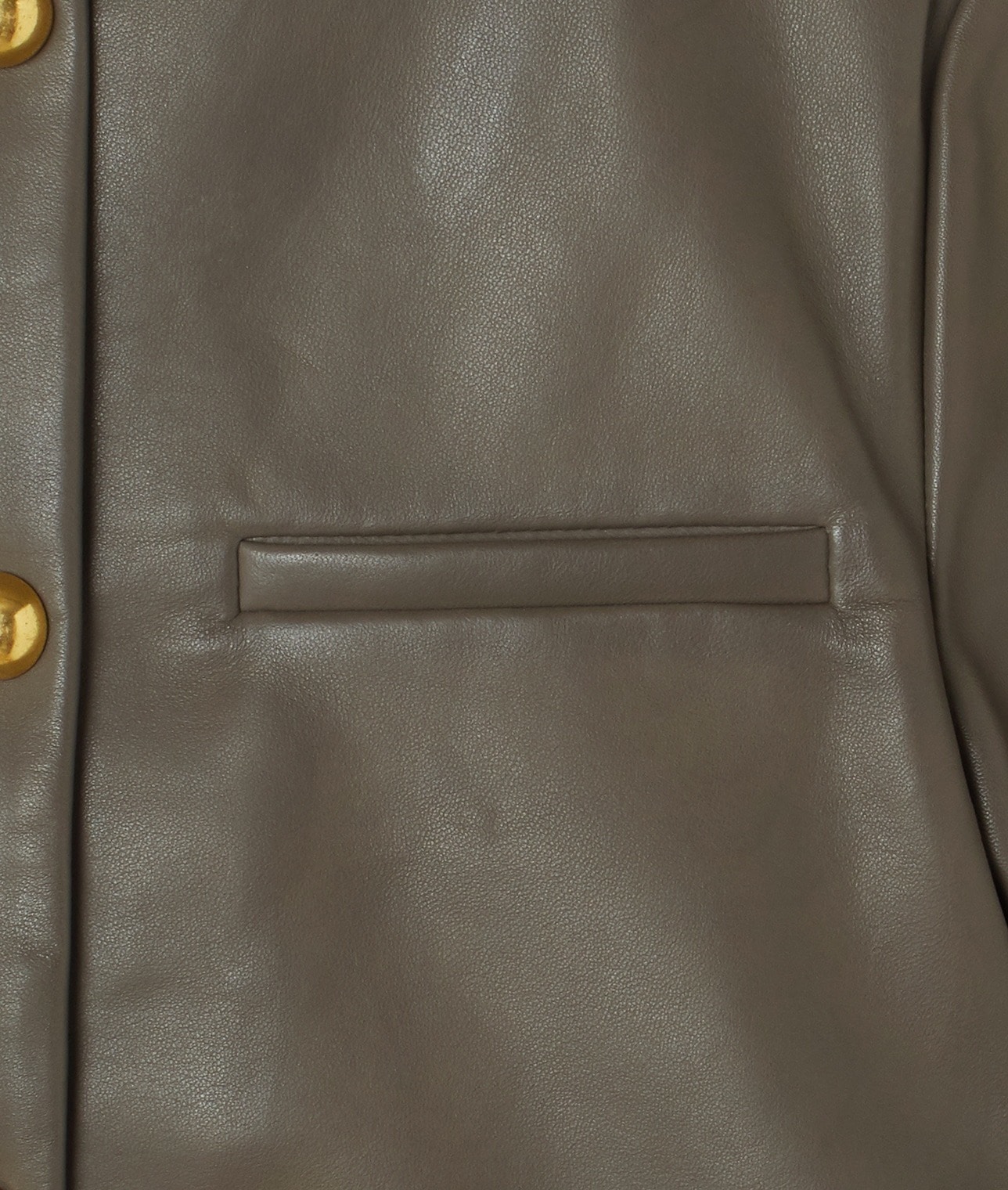 STUDIO AR/シープレザーノーカラージャケット 詳細画像 KHAKI 5