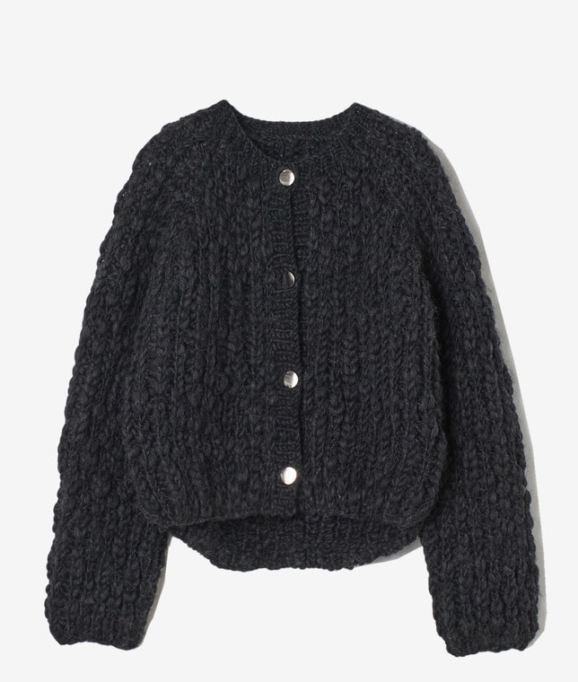 【別注】NEPAL HAND KNIT/スラブハンドニットショートカーディガン