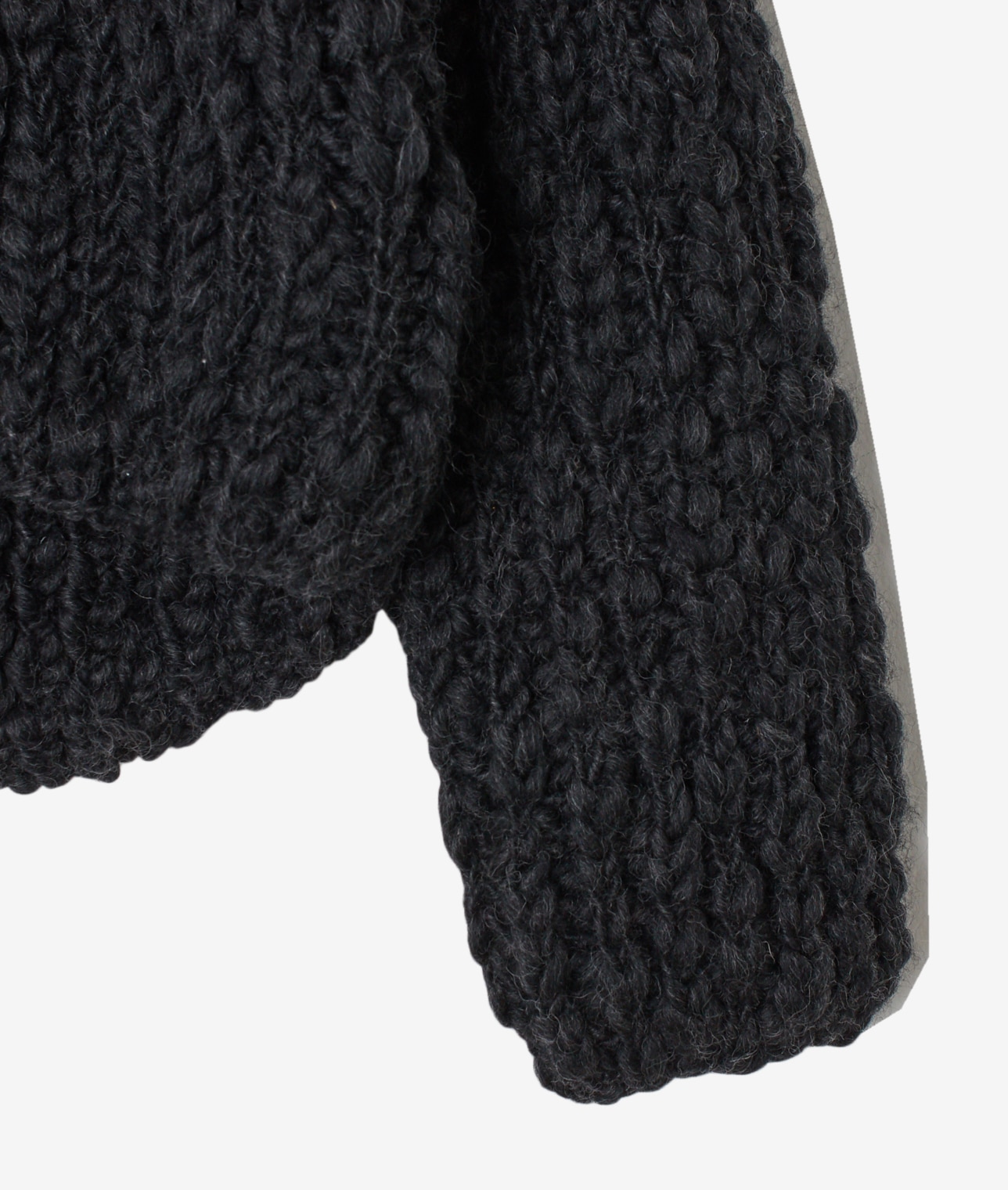 【別注】NEPAL HAND KNIT/スラブハンドニットショートカーディガン 詳細画像 チャコールグレー 6