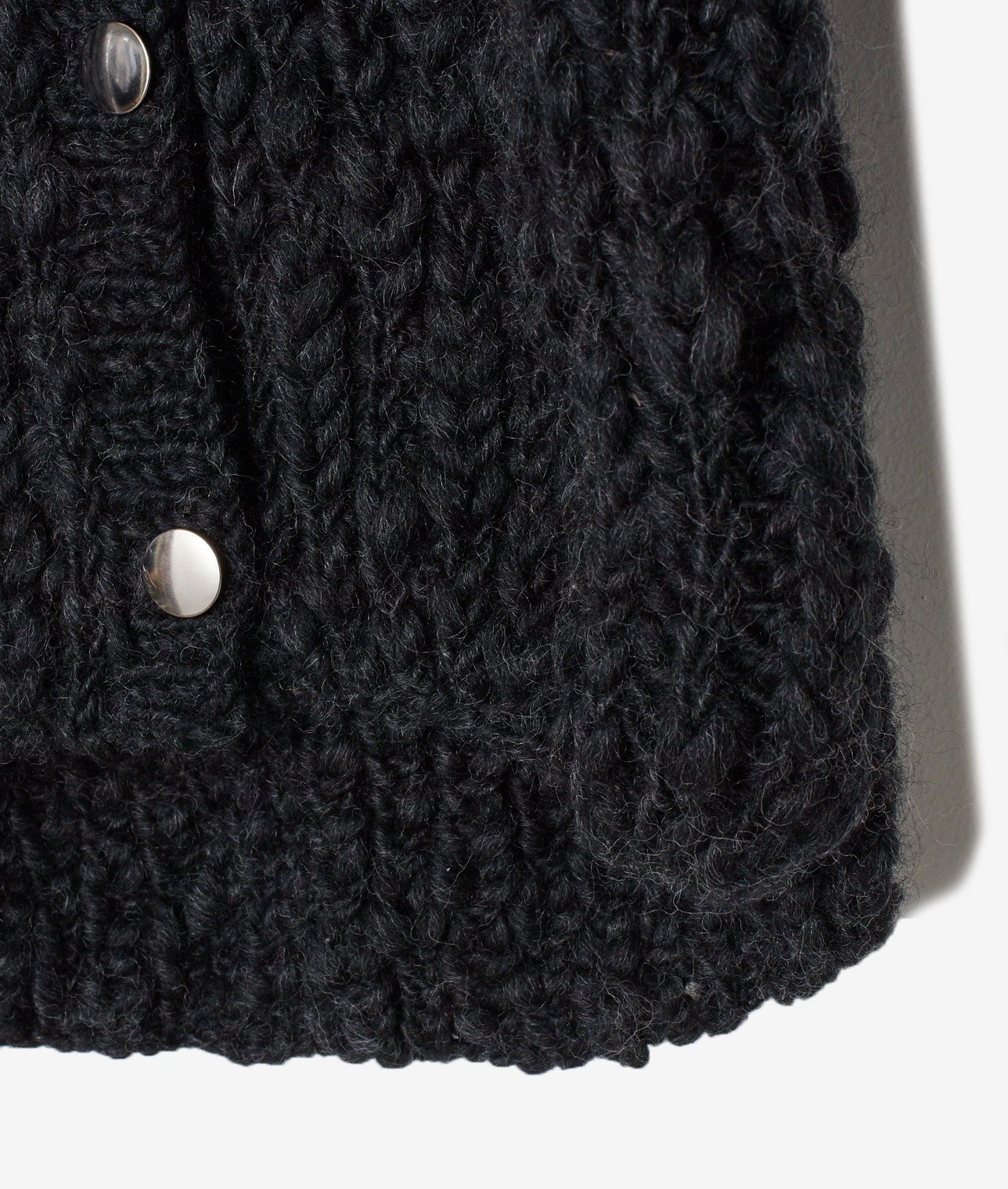 【別注】NEPAL HAND KNIT/スラブハンドニットショートカーディガン 詳細画像 チャコールグレー 7