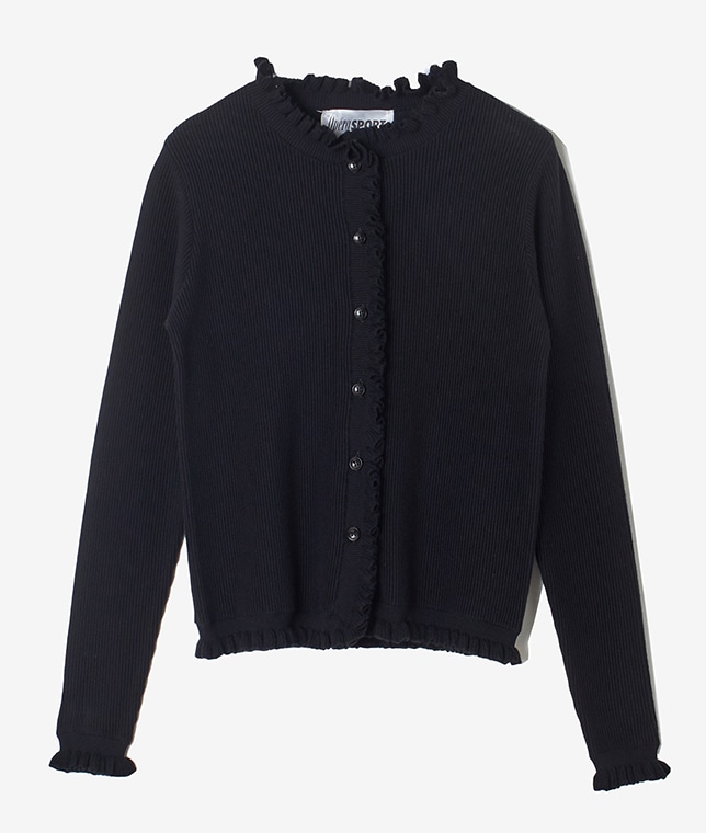 Opera sport/カシミヤ混フリルカーディガン