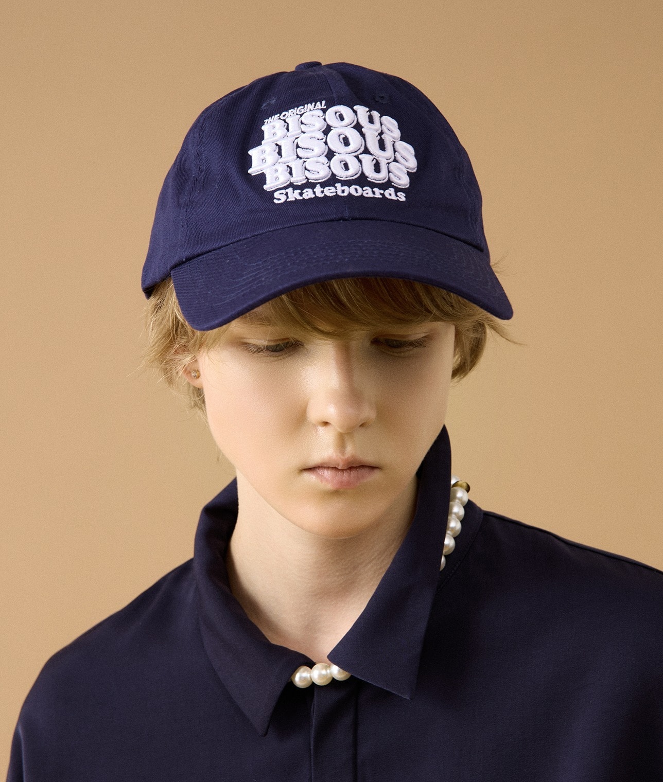 BISOUS SKATEBOARDS/エンブロイダリーキャップ 詳細画像 NAVY 1