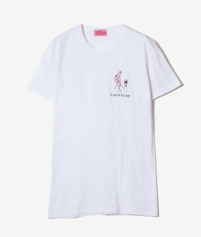 Studio Francosse/MY KIND OF SELF CARE エンブロイダリーTシャツ