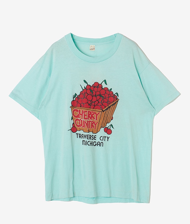 USED/CHERRY COUNTRYプリントTシャツ