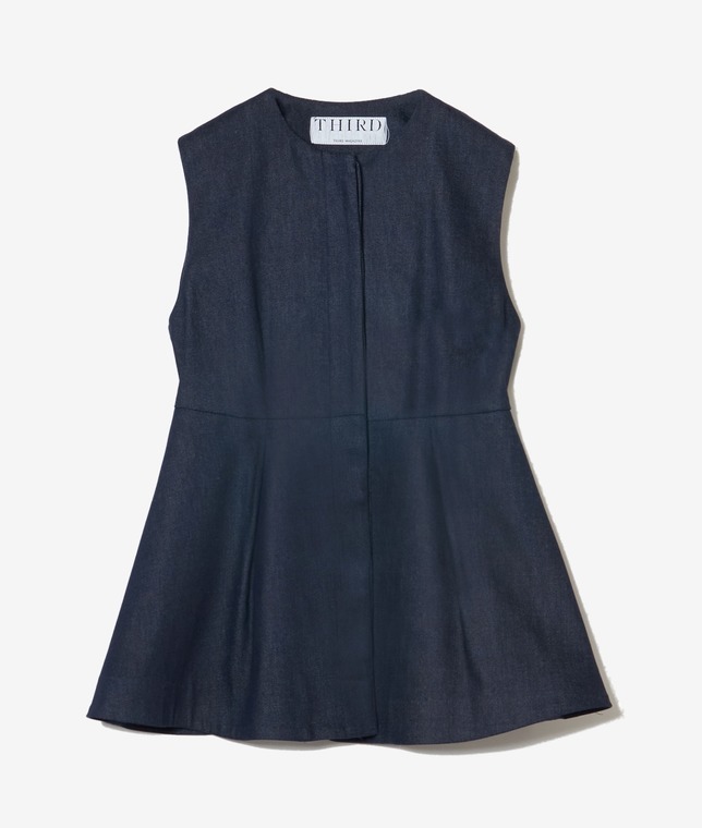 【予約】デニムライクペプラムブラウス