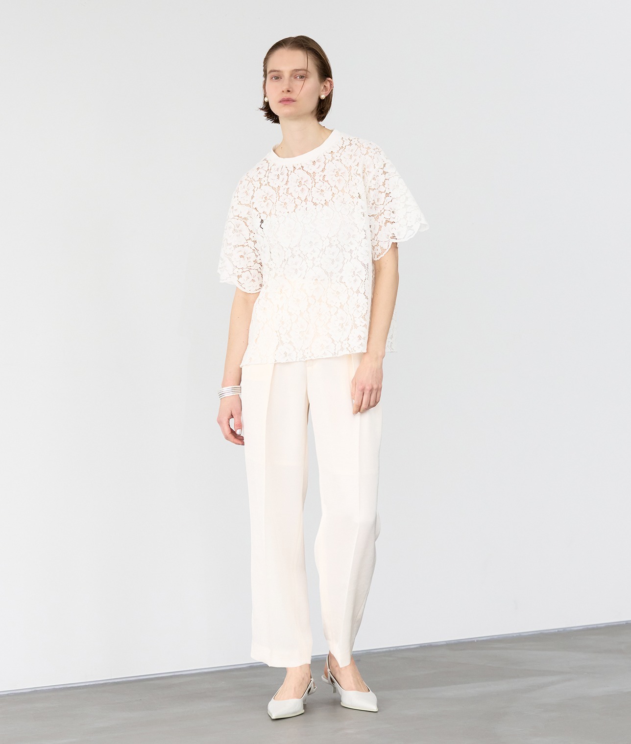 【阪急うめだ先行】レースTブラウス 詳細画像 ホワイト 2