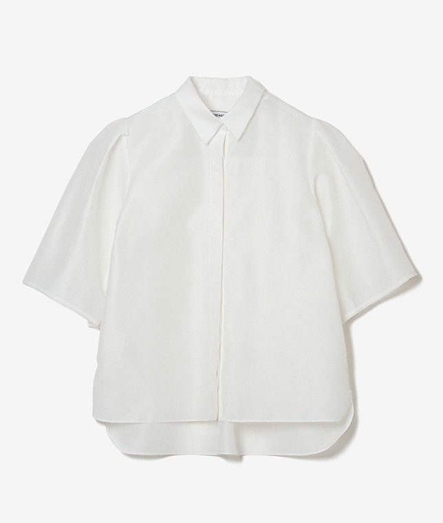 ボリュームスリーブシアーブラウス