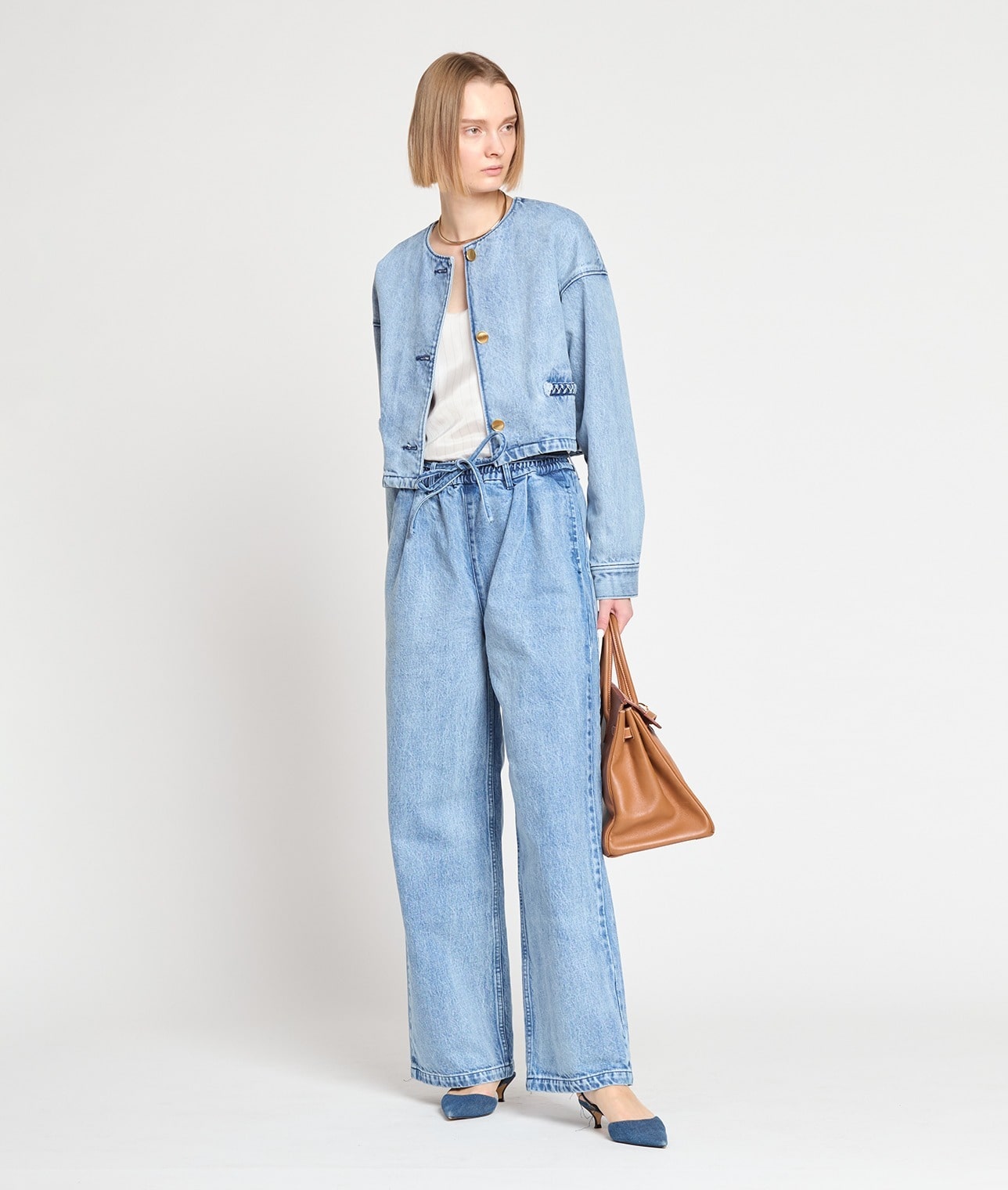 【予約】ノーカラーデニムジャケット 詳細画像 ブリーチ 2