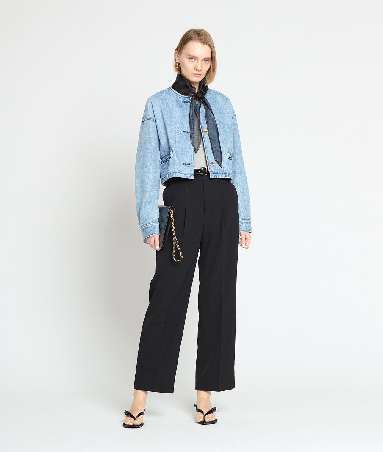 【予約】ノーカラーデニムジャケット 詳細画像 ブリーチ 4