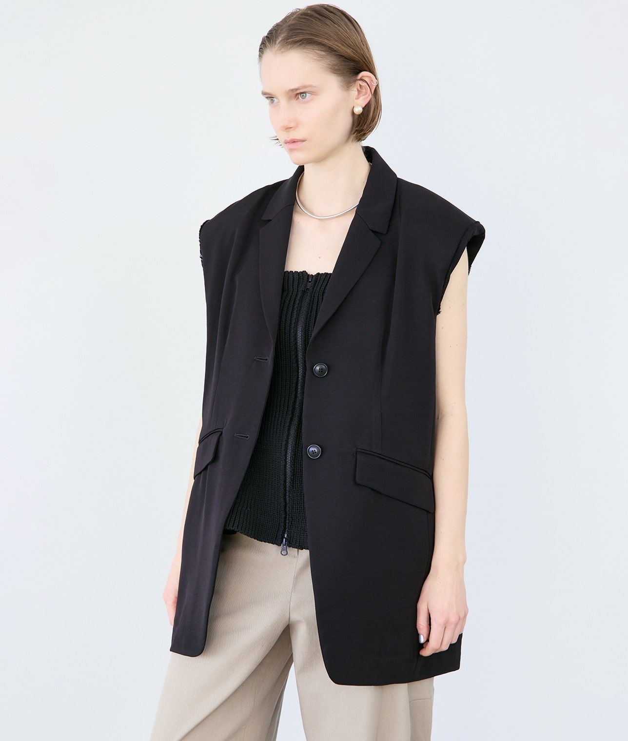 ジップアップビスチェ 詳細画像 ブラック 5