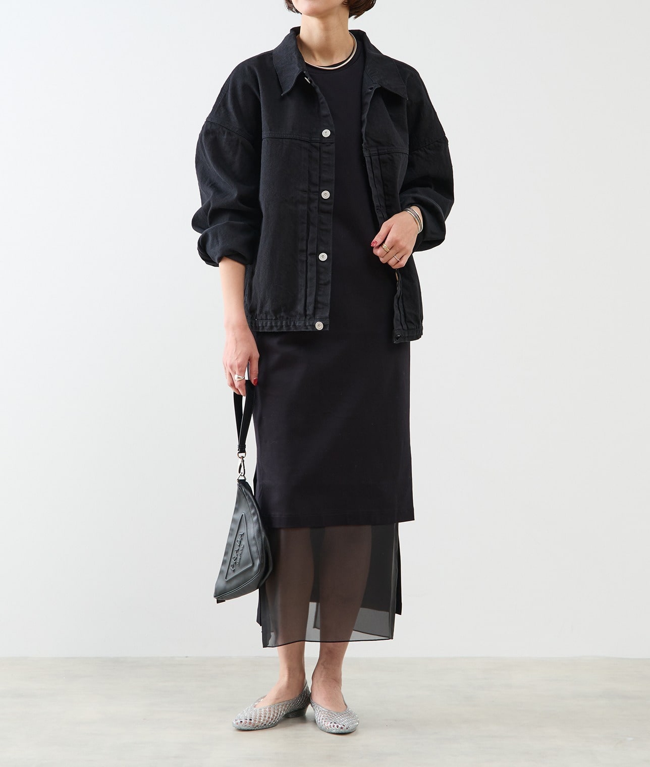 シアーレイヤードワンピース 詳細画像 ブラック 6