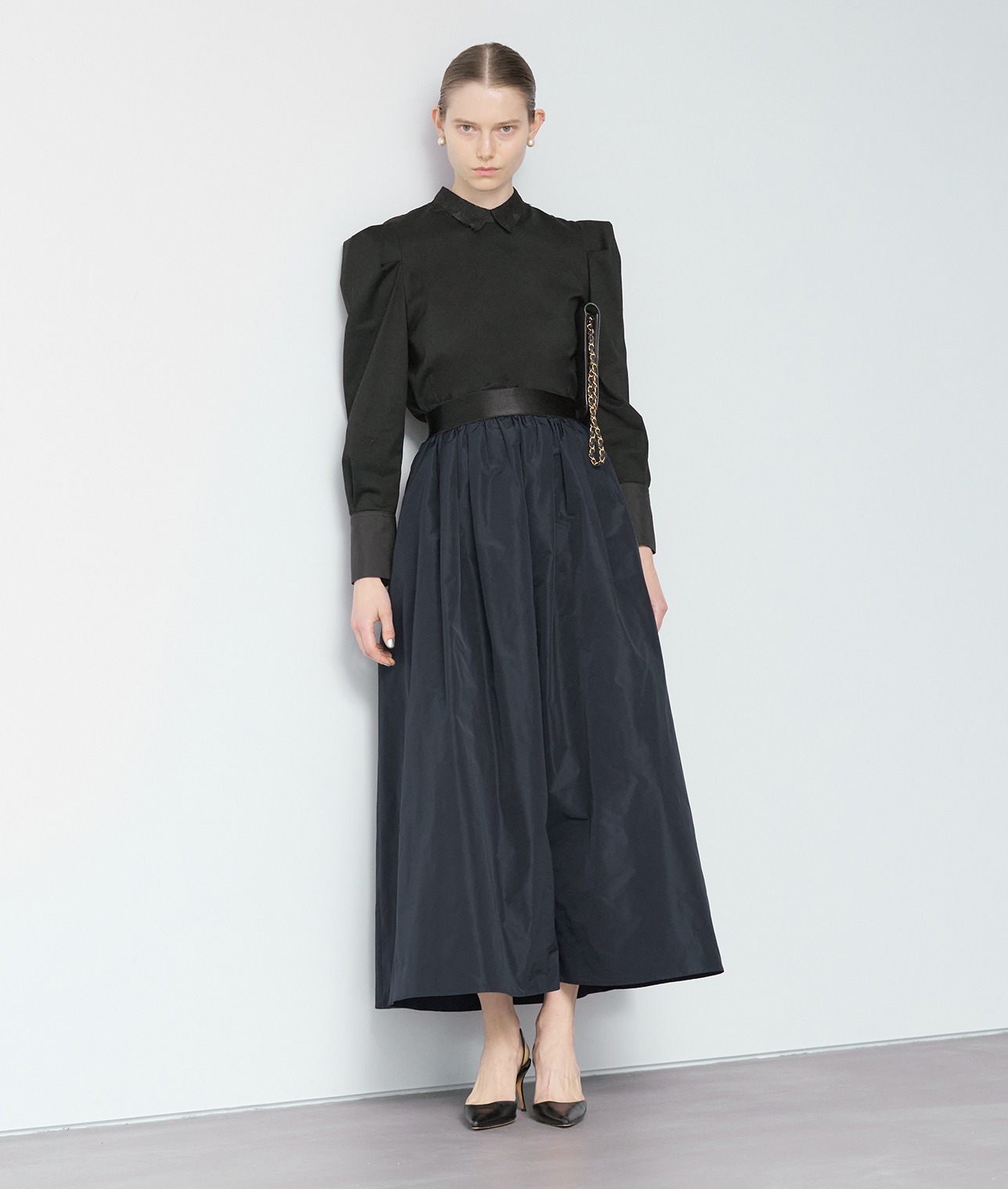 襟レースカットソー 詳細画像 ブラック 2