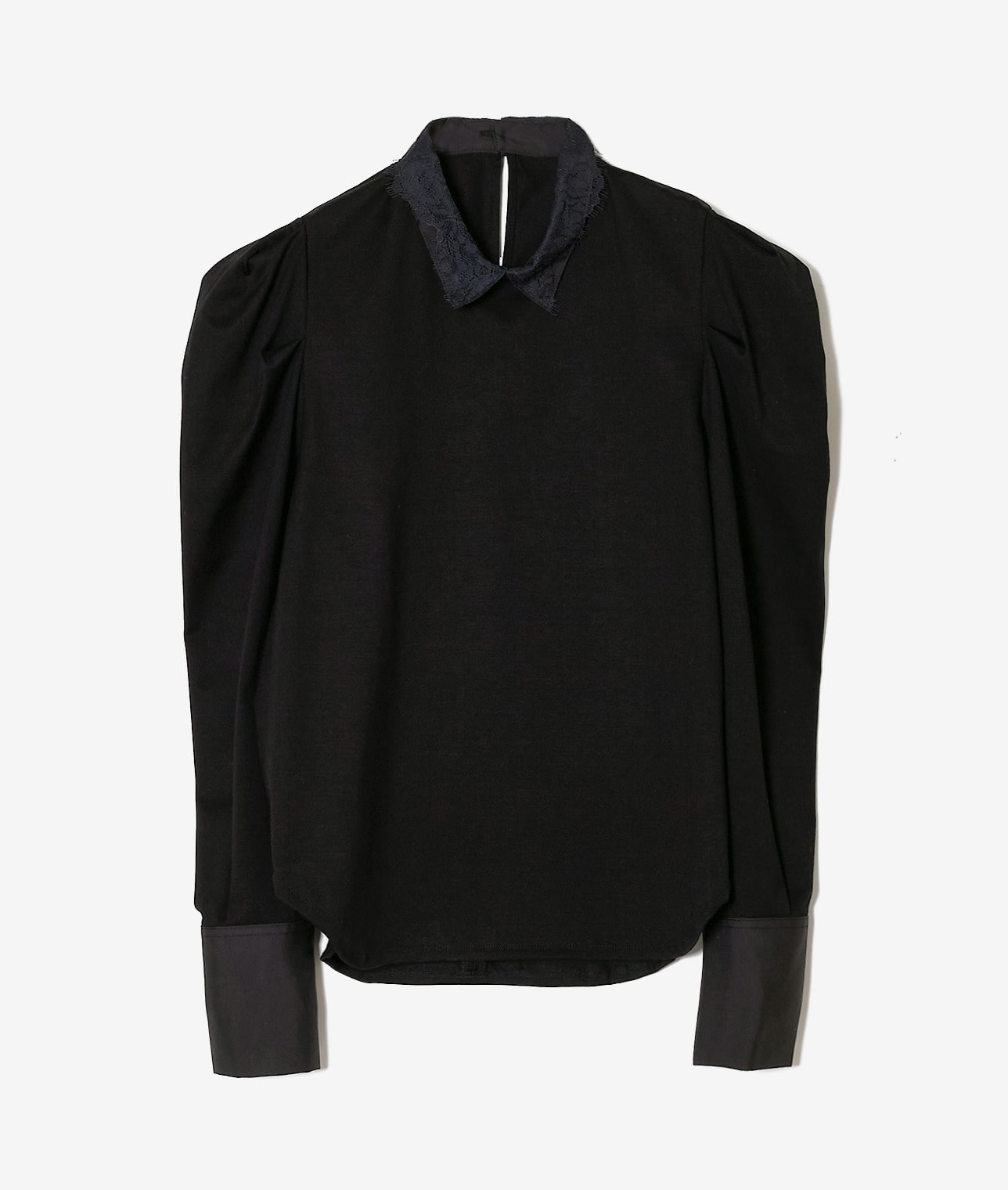 襟レースカットソー 詳細画像 ブラック 3