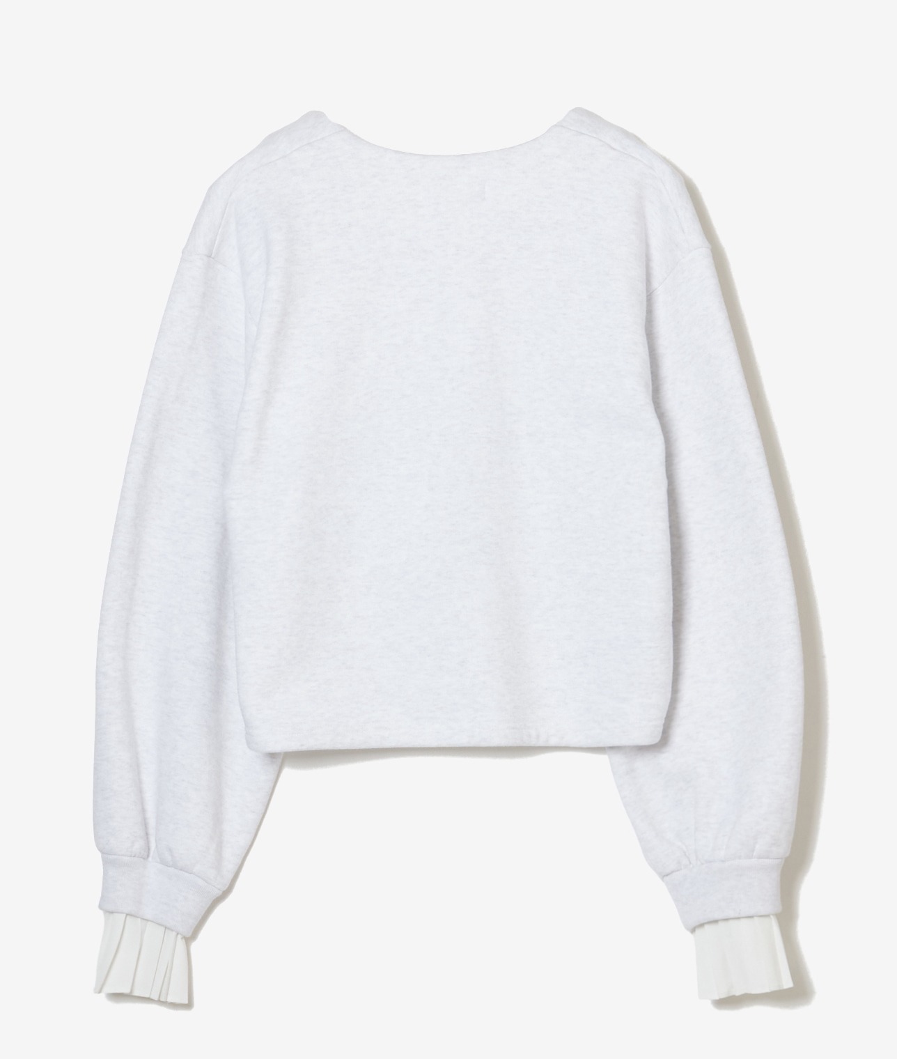 プリーツスリーブVネックスウェット 詳細画像 ブラック 1