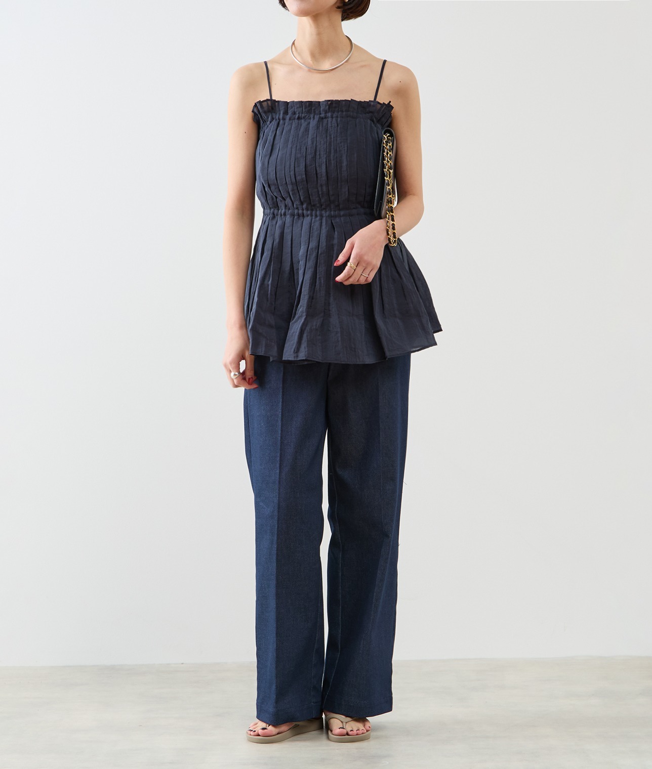 ATELIER EDITION/シャーリングキャミ 詳細画像 NAVY 1