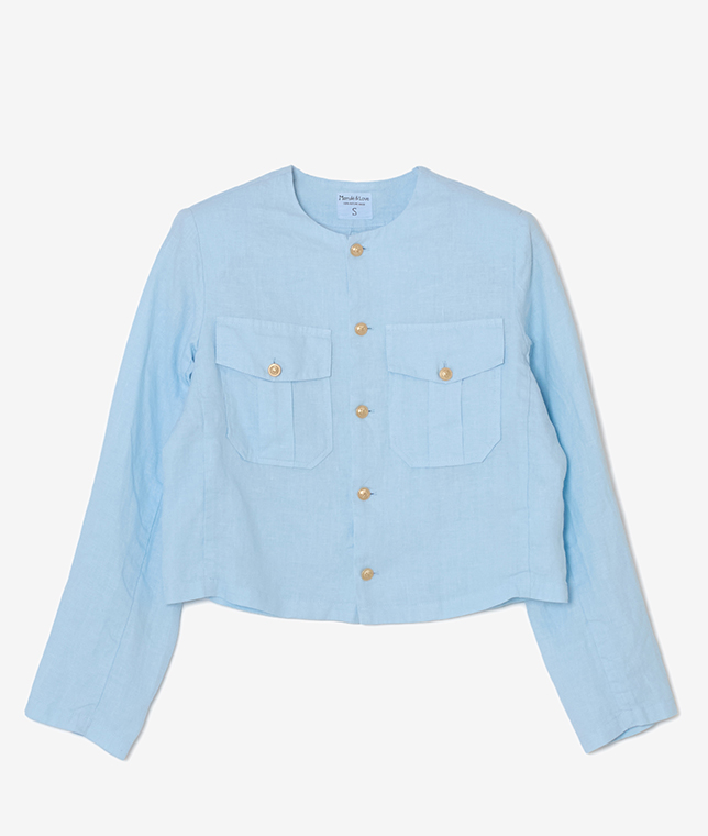 Marule&Love/リネンノーカラージャケット