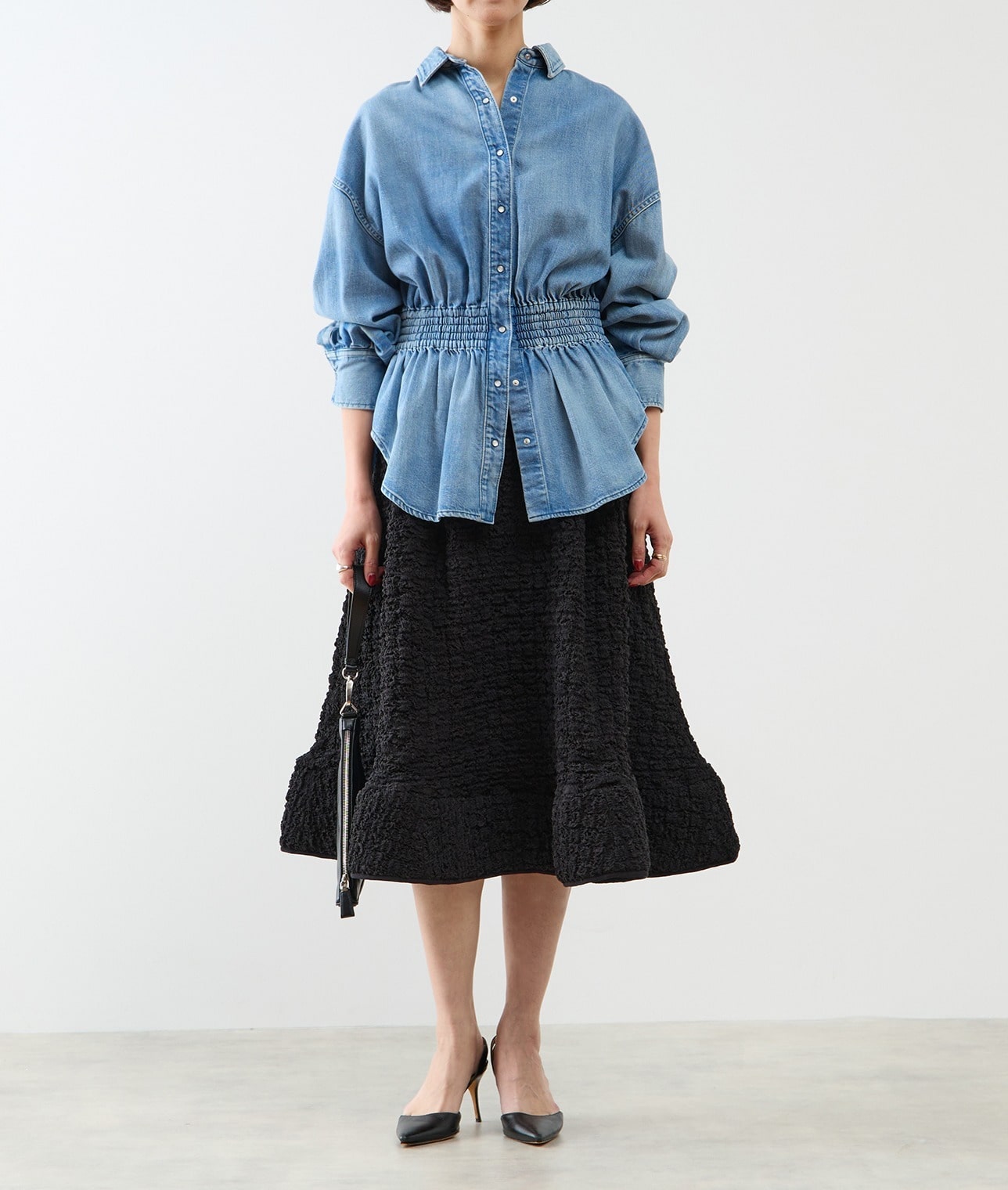 ATELIER EDITION/リンクルボリュームスカートドレス 詳細画像 BLACK 10