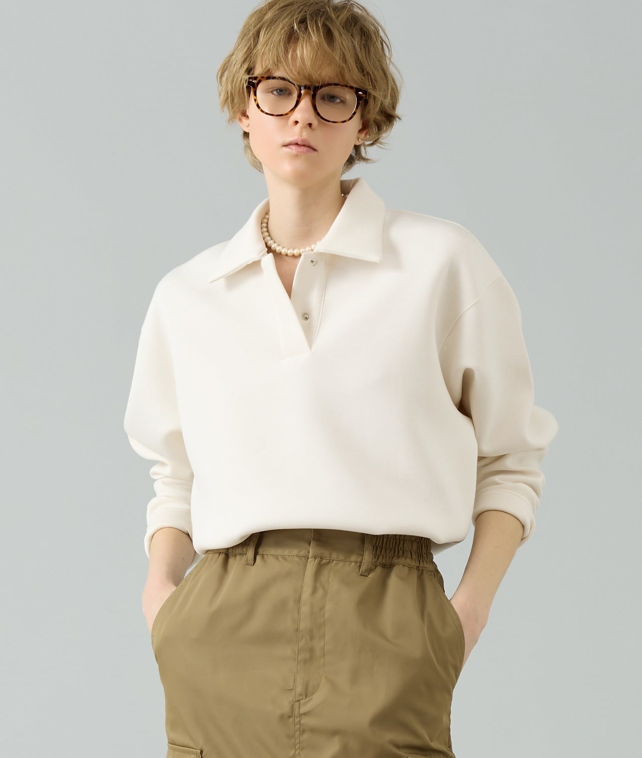 SCRUNCHIE IS BACK/エラスティックパールネックレス（SMALL） 詳細画像 WHT 2