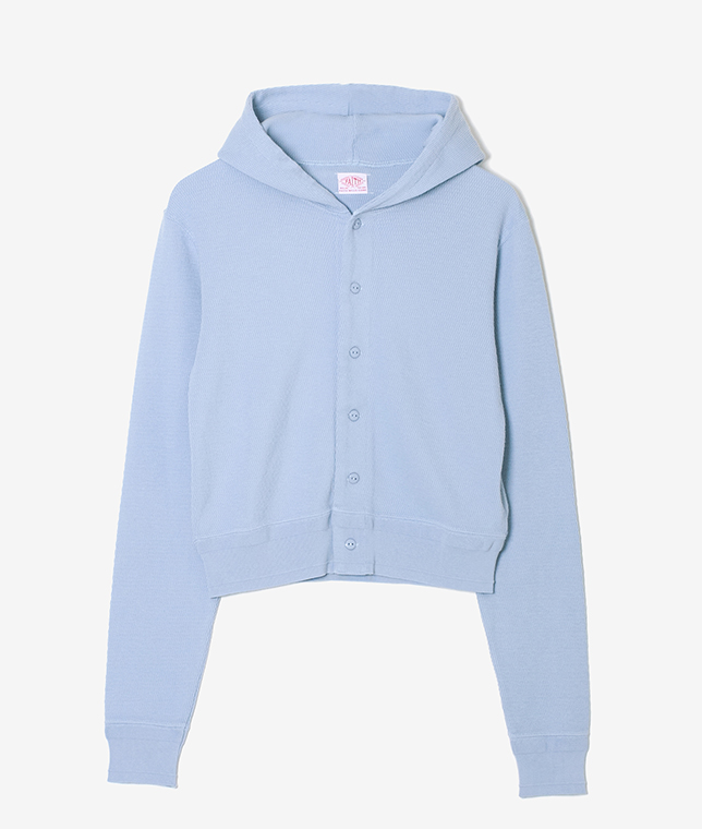 【再販/新色サックス】【別注】FAITH MILLS/ロゴ刺繍サーマルパーカー