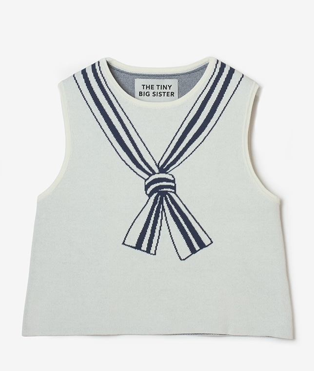 THE TINY BIG SISTER/トロンプルイユスカーフノースリトップ