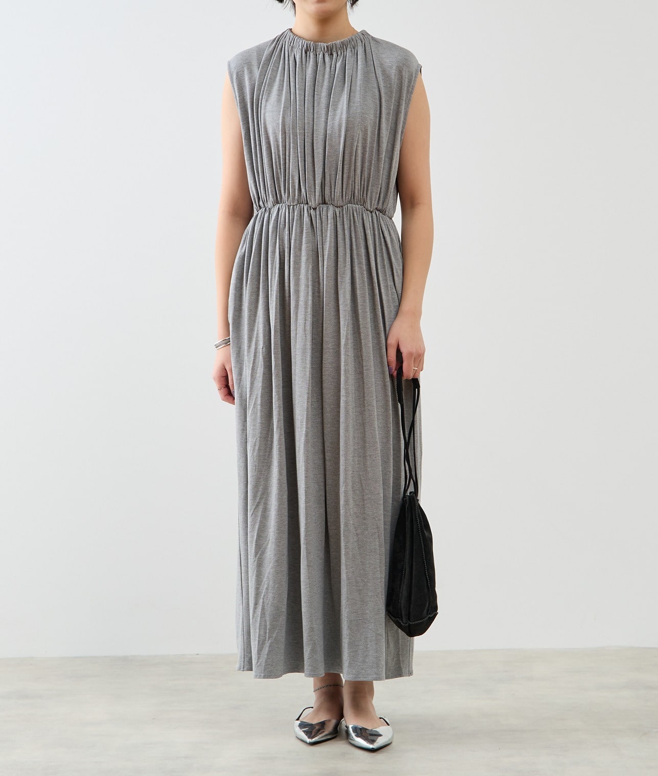 シャーリングワンピース 詳細画像 ブラック 4