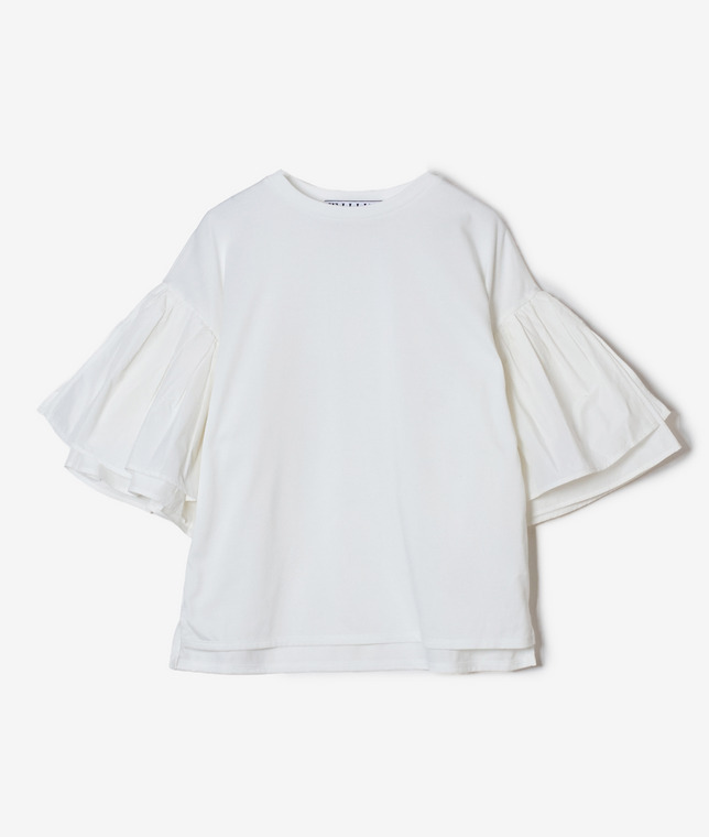 ラッフルスリーブTシャツ
