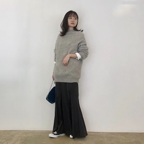 Knit × Silk skirt Cordinate